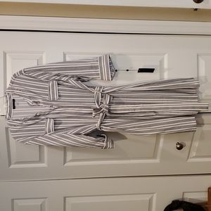 Tommy Hilfiger Belted Shirt Dress Size 16W, white with black stripes